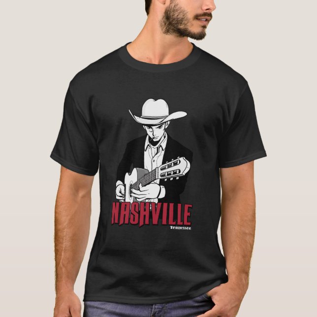 Camiseta Nashville Tennessee Country City Cow Music Guitari (Frente)