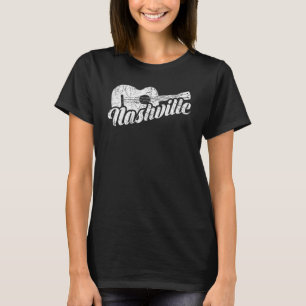 Camiseta Nashville Tennessee Country Music Retro Guitar Pla