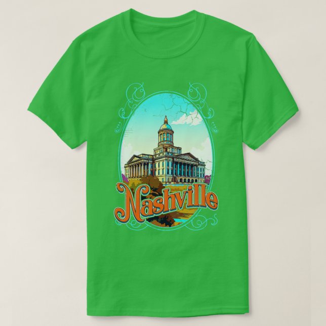 Camiseta Nashville Tennessee Vintage se aflita (Frente do Design)