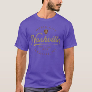 Camiseta NashvilleTennessee Cidade da Música Guitarra Músic