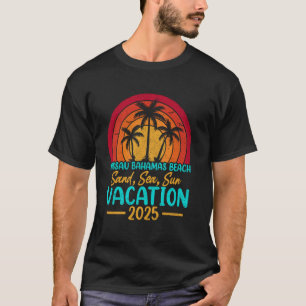 Camiseta Nassau Bahamas Beach Sand Sea Sun Vacation 2025