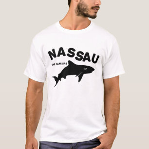 Camiseta Nassau - Camisa-T de mergulho de tubarão das Baham