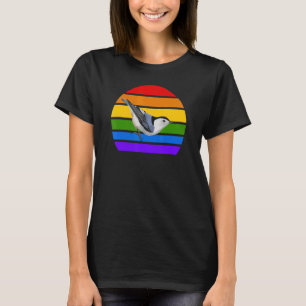 Camiseta Nastreio Branco Arco-Íris-Íris-Ave Birdwatcher D
