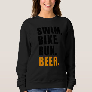 Camiseta Natação Bike Run Beer Triathleton Esporte Mens