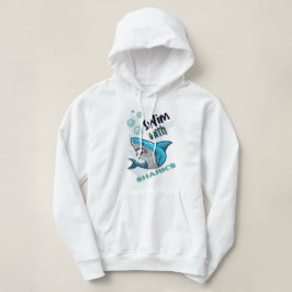 Camiseta natação com tubarões
