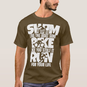 Camiseta Natação Como O Boat Sunk Funny Triathlon
