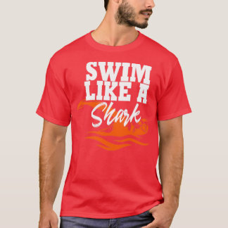 Camiseta Natação como um tubarão