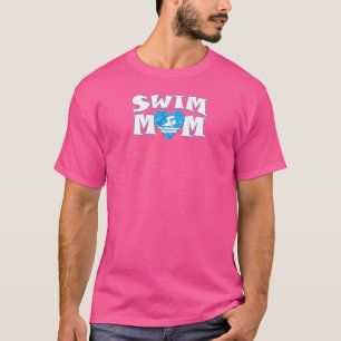 Camiseta Natação das mulheres Mãe Piscina Em Forma De Coraç
