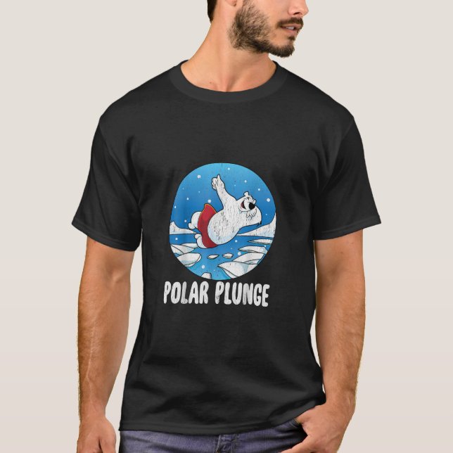 Camiseta Natação de inverno do Urso Polar de Gelado Polar (Frente)