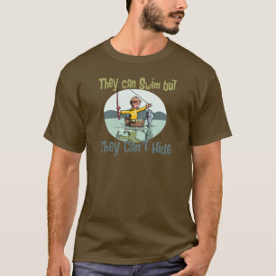 Camiseta Natação de pesca, mas não se pode esconder