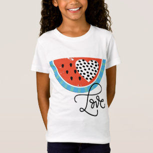 Camiseta Natação de Piscina de Fruta de Coração de Melancia