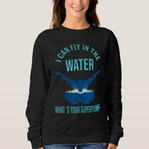 Camiseta Natação Dizendo Que Posso Voar O Que O Seu Superpo