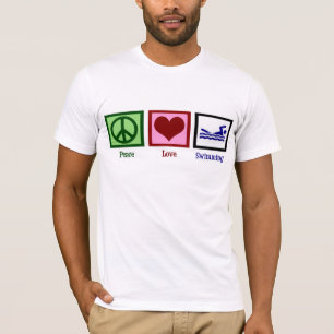 Camiseta Natação do amor da paz