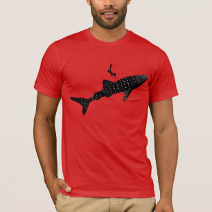 Camiseta Natação do tubarão de baleia - signage traseiro