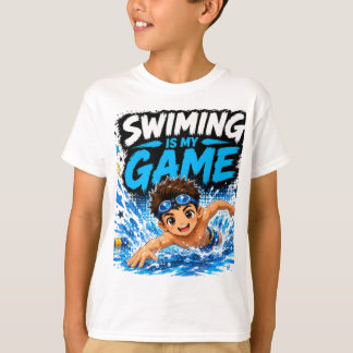 Camiseta Natação É Meu Jogo | Design Esportivo Kawaii Fofo