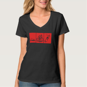 Camiseta Natação Engraçado Triathlon Corre Homens Triathlet