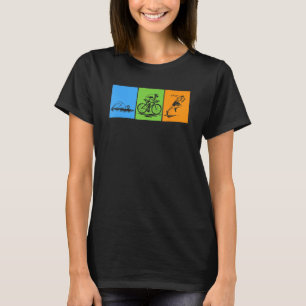 Camiseta Natação Engraçado Triathlon Run Design Men Tri