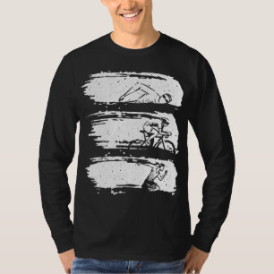Camiseta Natação Engraçado Triathlon Run Design Men Tri