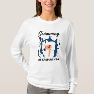 Camiseta Natação Fácil como H2O - Design Divertido de Nataç