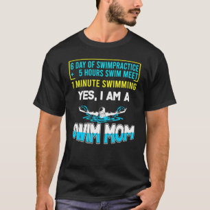 Camiseta Natação Mãe 6 Dia De Natação Prática Sim Sou Nataç
