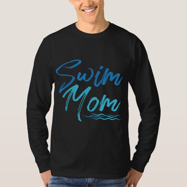 Camiseta Natação Mãe Nadando Engraçado Presente Bonito (Frente)