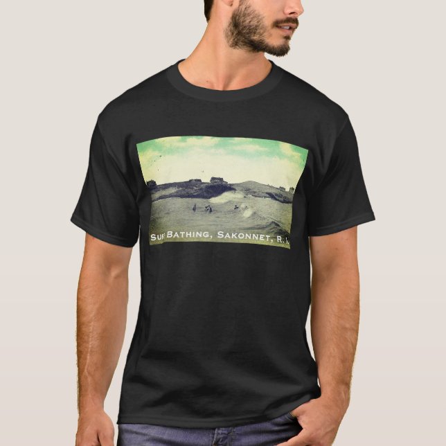 Camiseta Natação na Praia de Sakonnet, RI (Little Compton) (Frente)