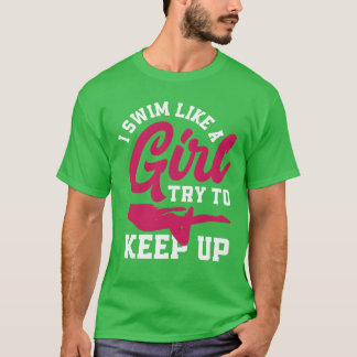 Camiseta Natação Nadador Esporte Garota garota engraçada