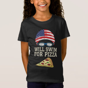 Camiseta Natação Nadador Funny Nadação Pizza Óculos Boné