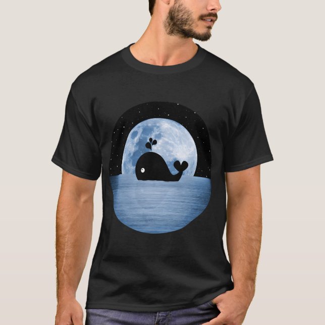 Camiseta Natação Noturna de Baleia - Azul (Frente)