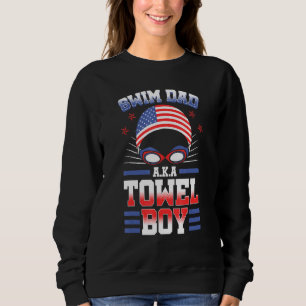 Camiseta Natação Pai Aka Towel Boy USA Flag Team USA Fl