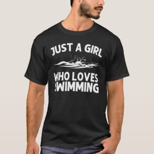 Camiseta Natação Para Raparigas Nadando Nadador De Cérebro