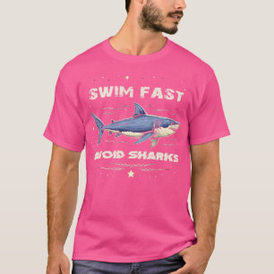 Camiseta natação rápida evitar tubarões TShirt