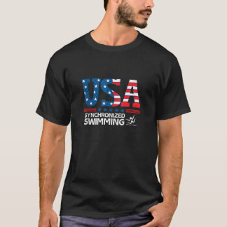 Camiseta Natação Sincronizada Bandeira dos Estados Unidos E