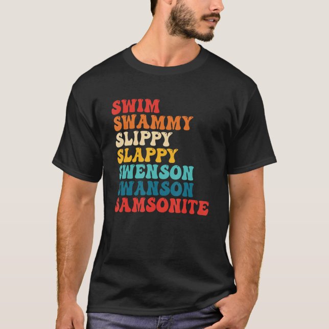 Camiseta Natação Swammi Slippy Slappy Swenson Swanson Samso (Frente)