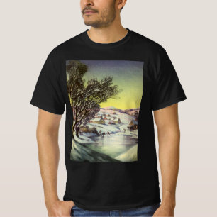 Camiseta Natais vintages, Lago Congelado com Patadores de G