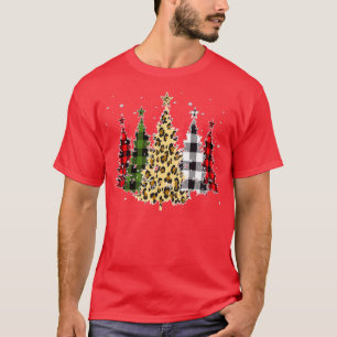 Camiseta Natais vintages Leopardo e Red Buffalo Pla
