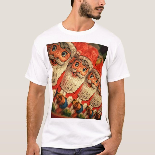 Camiseta Natais vintages Papais noeis Papel Mache (Frente)