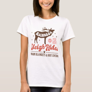 Camiseta Natais vintages para Rena Sleigh