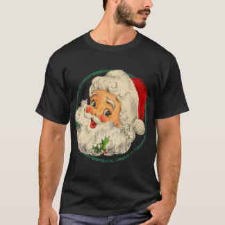 Camiseta Natais vintages Santa Claus Enfrentam O Antigo T M