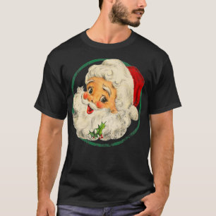 Camiseta natais vintages Santa Claus Enfrentam Velho Moda