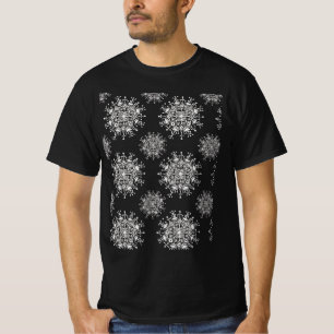 Camiseta Natais vintages, Snowflakes Blizzard Pattern