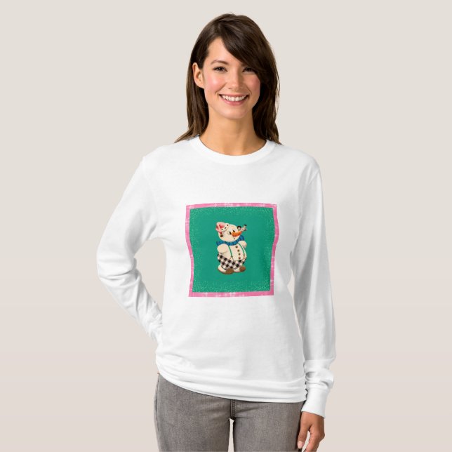 Camiseta Natais vintages Snowman (Frente Completa)