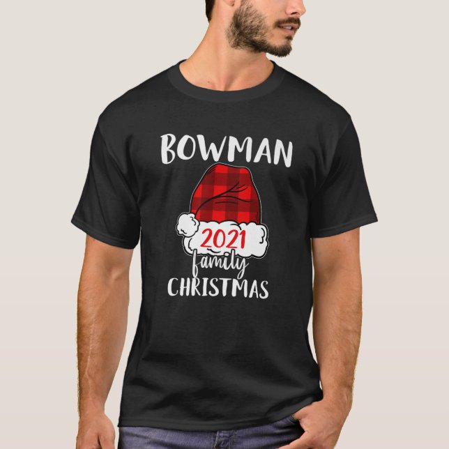 Camiseta Natal 2021 Bowman Matching Pajama Santa Hat (Frente)