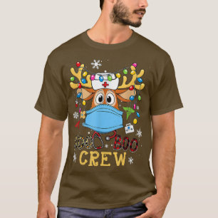 Camiseta Natal 2022 Boo Boo Tripulação Rena Enfermeira Leop