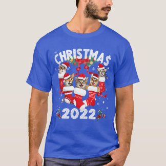 Camiseta Natal 2022 Cats Natal Stocking Family