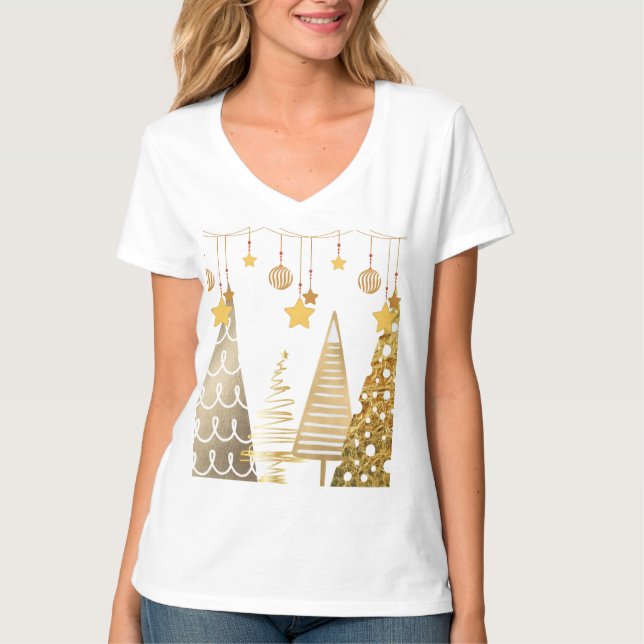 Camiseta Natal 2025 Quirky tree & Baubles PJ (Frente)