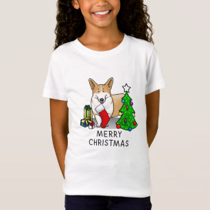 Camiseta Natal 2 Pembroke Welsh Corgi (vermelho 1)