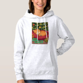 Camiseta Natal Aconchegante com um Gato Laranja
