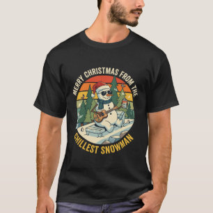 Camiseta Natal Alegre Boneco de Neve Mais Relax Ukulele Ócu