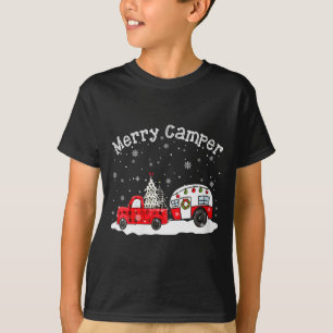 Camiseta Natal Alegre da Caminhonete das Mulheres Papai Noe